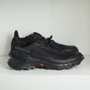 Salomon ALPHACROSS 5  Sneakers Men Black Ebony Lace Up Trail Running Shoes US 10
